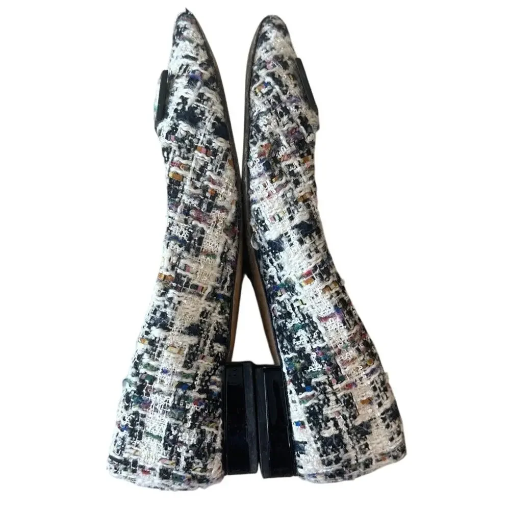 Tory Burch Gigi Tweed Pointed Toe Flats‎ Multicolor 6.5